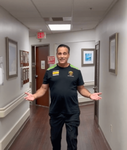 Frank Russo's amazing journey walking in Dr. Leone's office