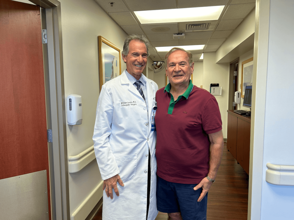 Total Knee replacement. It's been a life-changing experience for him.