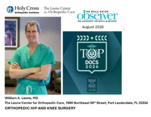 Dr. Leone is standing in his office and there is publication around him because he has won Top Doc 2026.